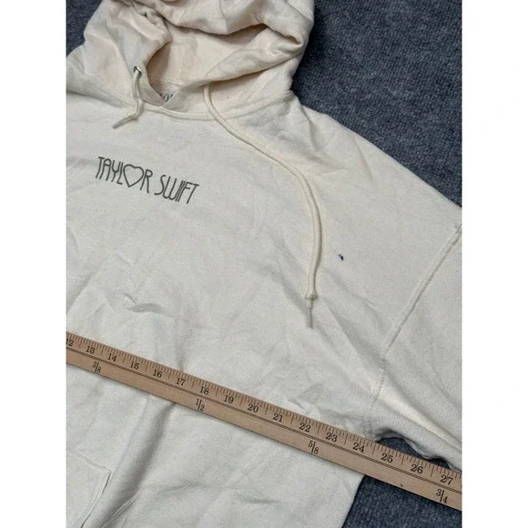 Taylor Swift The Eras Tour Hoodie XL Cream Beige Graphic Sweatshirt Merch - Picture 3 of 12